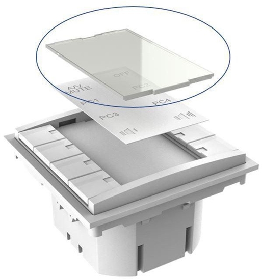 Изображение VivoLink Vivolink VLCP8B-PLEXIGLASS panel przyciskowy Biay