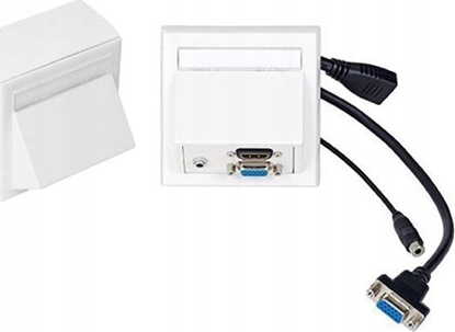 Attēls no VivoLink Vivolink WI221192 gniazdko elektryczne HDMI + VGA + 3.5mm Biay