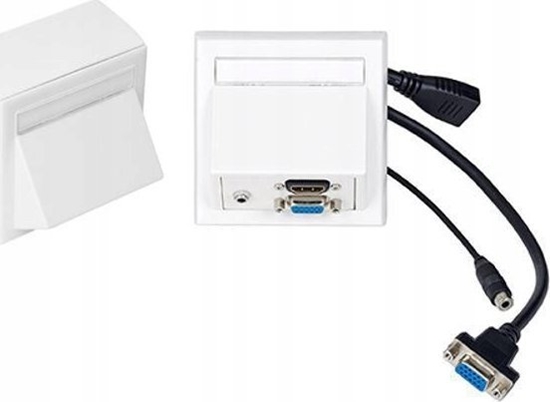 Picture of VivoLink Vivolink WI221192 gniazdko elektryczne HDMI + VGA + 3.5mm Biay