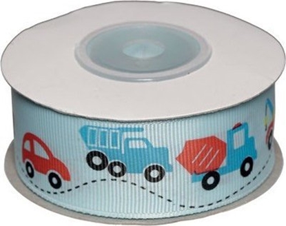 Picture of Vrige Dekobånd lysblå m/ køretøjer 25mm 10m
