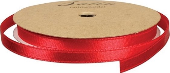 Picture of Vrige Satinbånd 10mm 10m rød