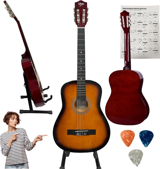 Picture of V-TONE BCG SB gitara klasyczna 4/4 3x kostka do gry akordy zestaw