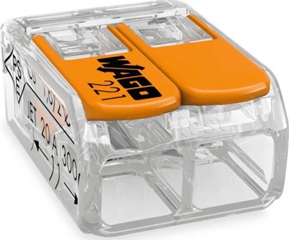 Picture of Wago Szybkozczka 2x0,2-4mm2 transparentna / pomaraczowa 221-412 /100szt./