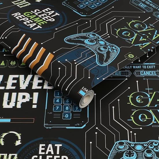 Picture of WALLPAPER 113258 GAME OVER BLACK / MULTI