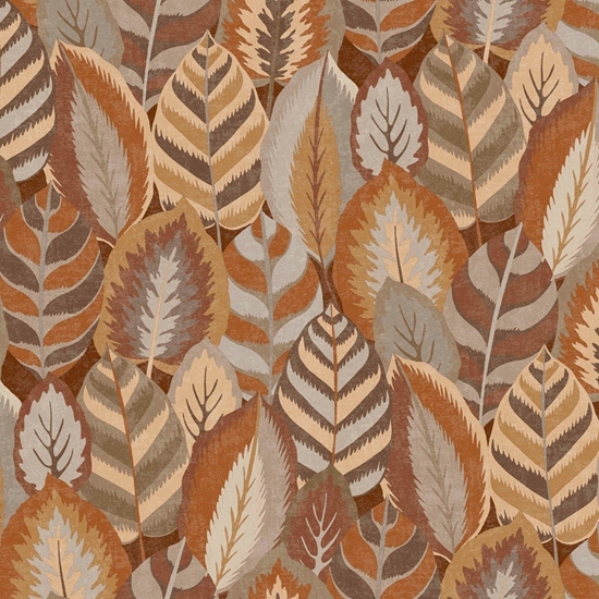 Picture of WALLPAPER 121127 ARTY LEAVES BROWN