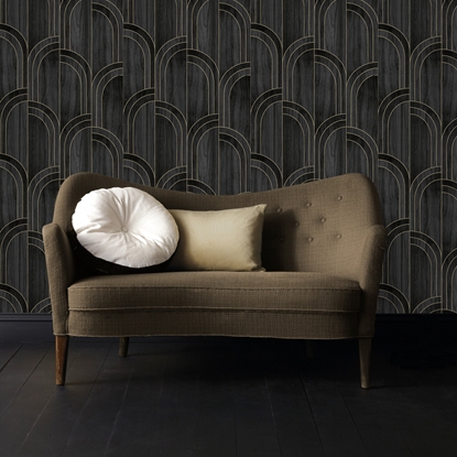 Picture of WALLPAPER 121153 MODELLA WOOD BLACK