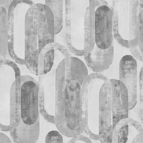 Picture of WALLPAPER 121803 OVAL SHAPES GREY