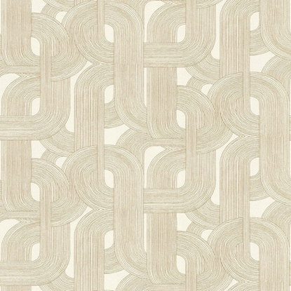 Picture of WALLPAPER 868111 GOLD WHITE GEOM