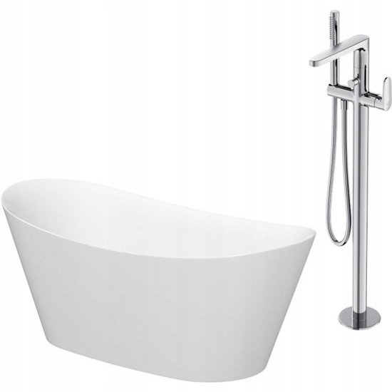 Picture of Wanna Cersanit SET B719: Wanna wolnostojca owalna INVERTO 170x80 z bateri wolnostojc INVERTO chrom (S601-138)