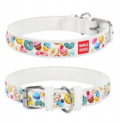 Picture of WAU DOG OBROA SKÓRA Z ADRESÓWK QR       ``XS`` 12mm/20-28cm BIAA W PCZKI