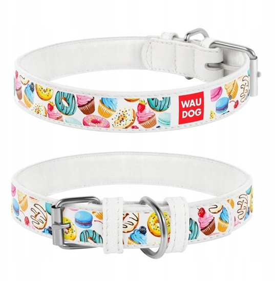 Picture of WAU DOG OBROA SKÓRA Z ADRESÓWK QR       ``XS`` 12mm/20-28cm BIAA W PCZKI