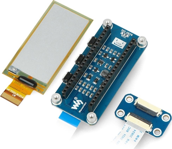 Изображение Waveshare E-paper E-Ink 2,13'' 212x104px - nakadka z elastycznym wywietlaczem do Raspberry Pi Pico - czarno/biay - Waveshare 20124}