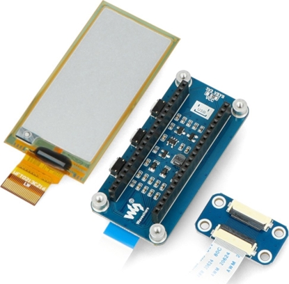 Изображение Waveshare E-paper E-Ink 2,9'' 296x128px - nakadka z elastycznym wywietlaczem do Raspberry Pi Pico - czarno/biay - Waveshare 20125}