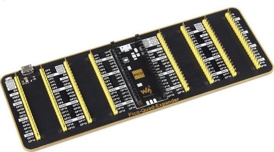 Изображение Waveshare Pico Quad Expander - poczwórny ekspander wyprowadze 2 x 20 GPIO - do Raspberry Pi Pico - Waveshare 19361}