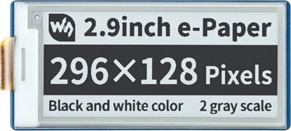 Изображение Waveshare Wywietlacz E-paper E-Ink - 2,9'' 296x128px - SPI - czarno-biay - do Raspberry Pi Pico - Waveshare 19408}