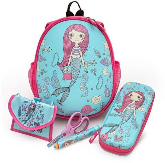 Изображение WEDO Kinder-Rucksack Meerjungfrau mit Netztaschen innen/auße