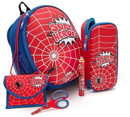 Picture of WEDO Kinder-Rucksack Spider Netztaschen innen/außen ROT