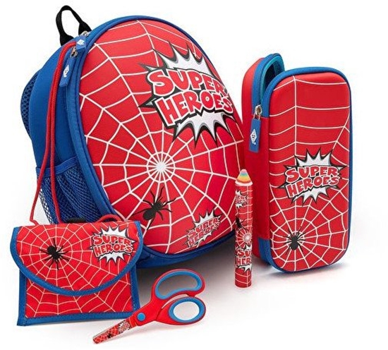 Picture of WEDO Kinder-Rucksack Spider Netztaschen innen/außen ROT