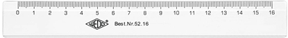 Picture of WEDO Lineal 16 cm, Tuschkante, geprägte Zentimeter Kunststof
