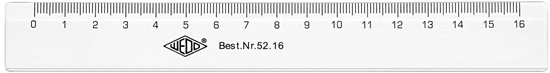 Picture of WEDO Lineal 16 cm, Tuschkante, geprägte Zentimeter Kunststof