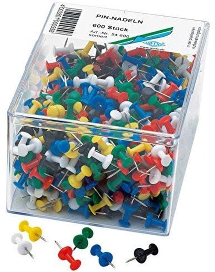 Picture of WEDO Pinnadeln Diaboloform in 600er Klarsichtdose