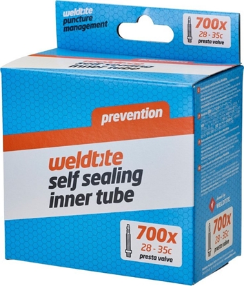 Изображение Weldtite Dtka z pynem antyprzebiciowym WELDTITE SELF SEALING INNER TUBE 700 x 28c-35c presta (NEW)