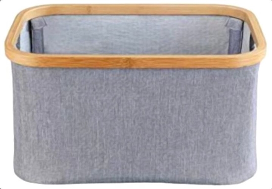 Изображение Wenko kosz do przechowywania Bahari 20 x 38 cm poliester/bambus szary