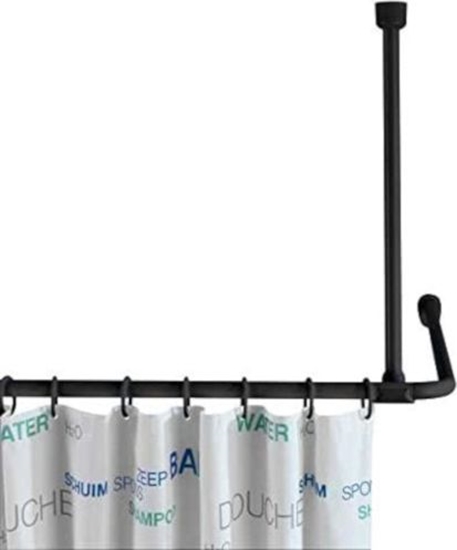 Picture of Wenko podpora sufitowa drek prysznicowy 57 cm aluminium czarny