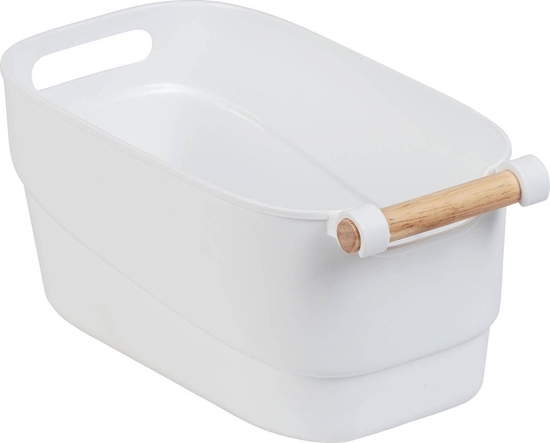 Picture of Wenko Pojemnik plastikowy z drewnian rczk, 18 x 15,5 x 33,5 cm, WENKO 54019100
