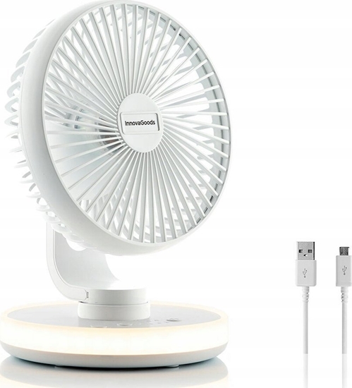 Picture of Wentylator USB InnovaGoods InnovaGoods Rechargeable Desk Fan with LED FanLed