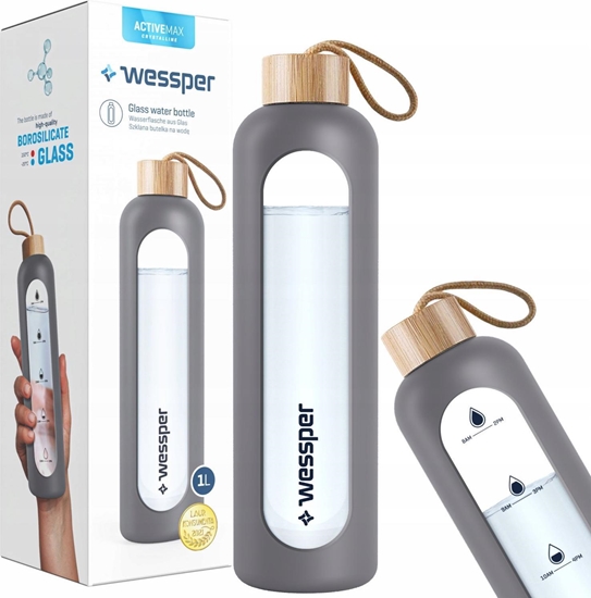 Picture of Wessper Butelka motywacyjna 1 litr - szary