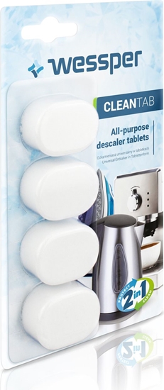 Изображение Wessper CleanTab uniwersalny odkamieniacz do ekspresów, czajników i elazek w tabletkach