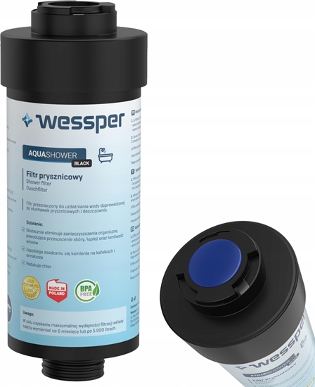 Изображение Wessper FILTR DO PRYSZNICA WESSPER AQUASHOWER CZARNY MAT