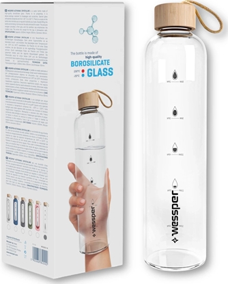 Изображение Wessper Wessper Activemax Crystalline 1L szklana butelka motywacyjna