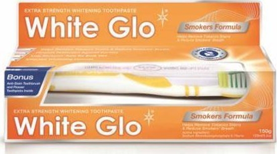 Изображение White Glo WHITE GLO_SET Smokers Formula wybielajca pasta do zbów dla palaczy 100ml + szczoteczka