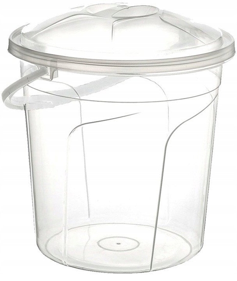 Picture of Wiadro okrge z pokrywk 10l transparentne 30x30 cm