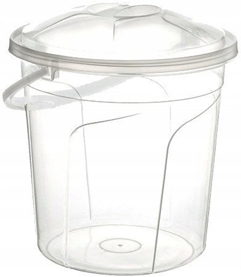 Picture of Wiadro okrge z pokrywk 15l transparentne 34x34cm