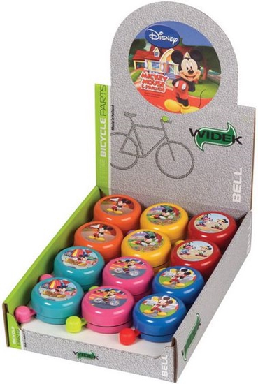 Picture of Widek Dzwonek Rowerowy MICKEY MOUSE Mix Kolorów Pudeko 12 szt (WDK-1214)