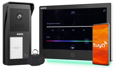 Picture of Wideodomofon EURA 2-yowy VDP-49A3-2TY biay Tuya