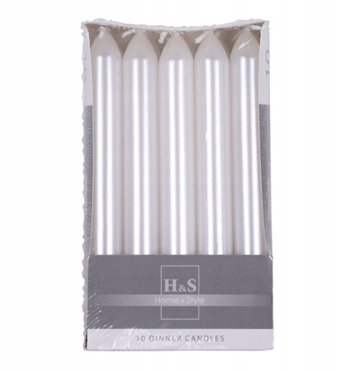 Attēls no wieca stoowa prosta DONAU HOME, lakierowana, 20x170 mm, 10 szt., biaa