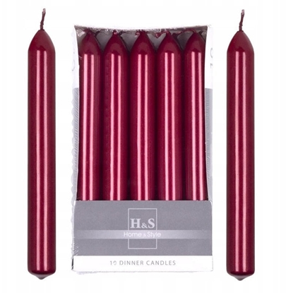 Attēls no wieca stoowa prosta DONAU HOME, lakierowana, 20x170 mm, 10 szt., czerwona