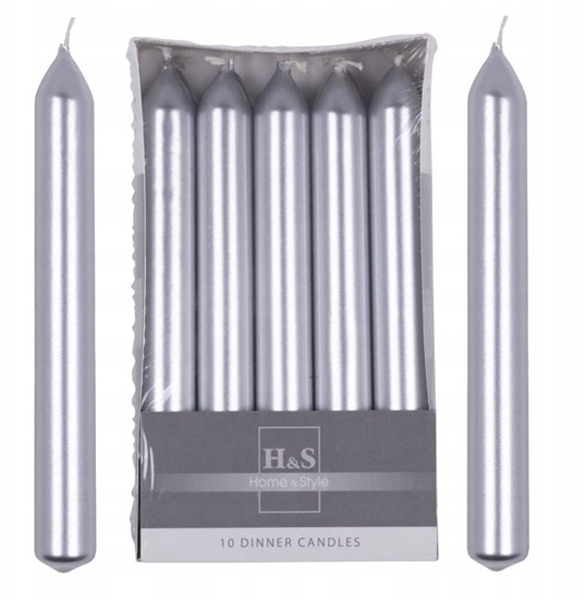 Picture of wieca stoowa prosta DONAU HOME, lakierowana, 20x170 mm, 10 szt., srebrna