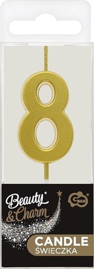 Picture of wieczka piker B&C cyfra 8 metaliczna zota 9,5cm