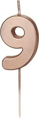 Picture of wieczka urodzinowa 9 róowe zoto 4.5cm