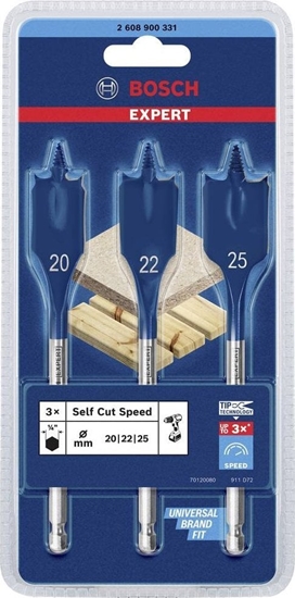 Изображение Wierto Bosch Bosch Expert Self Cut Speed flat drill bit set, 3 pieces, O 20/ 22/ 25mm (length 152mm)