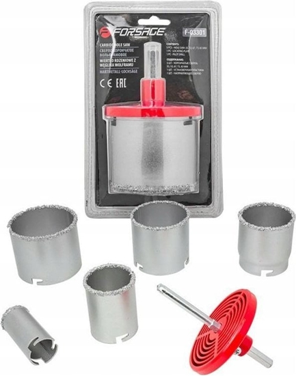 Picture of Wierto Forsage Zestaw wierte rdzeniowych do glazury i gresu 7el. (33,53,67,73,83mm)