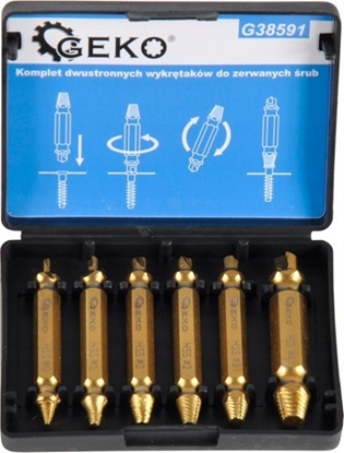 Attēls no Wierto Geko Kpl. dwustronnych wykrtaków do zerwanych rub 6szt. HSS4341 (100)