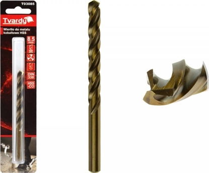 Attēls no Wierto Geko WIERTO DO METALU KOBALTOWE HSS M35 8,5 MM (1/48/288) T03085 GEKO