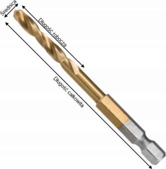 Picture of Wierto Makita MAKITA WIERTO DO METALU HSS-TIN 1/4" HEX  3,0x64mm