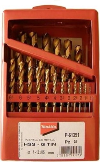 Picture of Wierto Makita MAKITA ZESTAW WIERTE TYTAN HSS-G TIN 25szt MP-61391 - P-61391